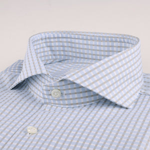Stenstroms - Checked Twill Shirt - Beige Blue Combo