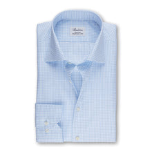 Load image into Gallery viewer, Stenstroms - Checked Twill Shirt - Light Blue &amp; White
