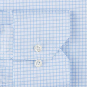 Stenstroms - Checked Twill Shirt - Light Blue & White