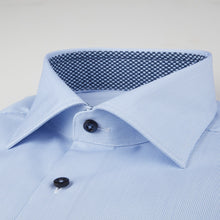 Load image into Gallery viewer, Stenstroms - Pinstriped Contrast Shirt - Light Blue
