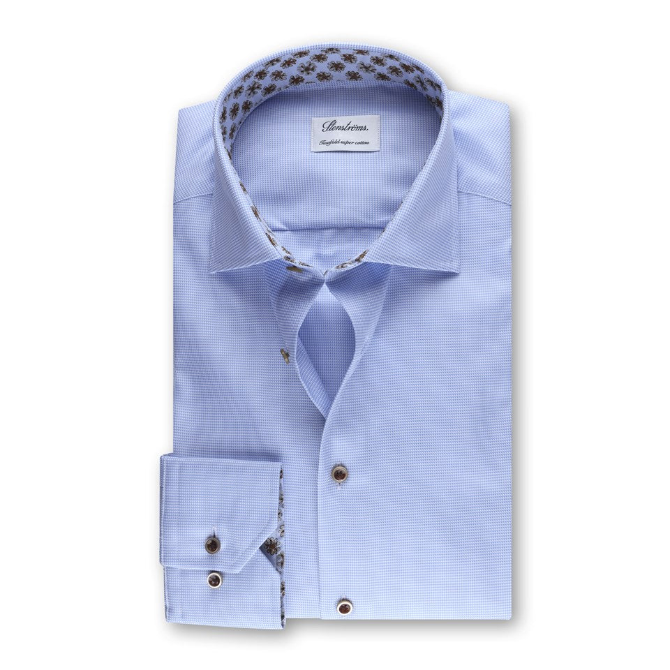 Stenstroms - Contrast Twill Shirt - Light Blue