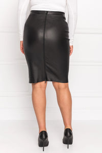 LaMarque - Avana Leather Pencil Skirt - Black