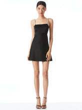 Load image into Gallery viewer, Alice and Olivia - Sutton Embellished Strap Mini Dress - Black
