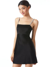 Load image into Gallery viewer, Alice and Olivia - Sutton Embellished Strap Mini Dress - Black
