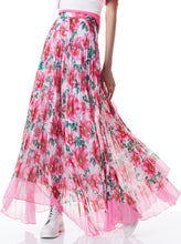 Load image into Gallery viewer, Alice and Olivia - Katz Sunburst Pleated Maxi Skirt - High Tea Floral
