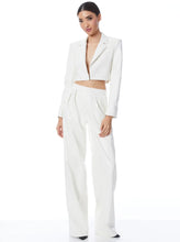 Load image into Gallery viewer, Alice and Olivia - Pompey Vegan Leather High Waisted Pleated Pant - Ecru

