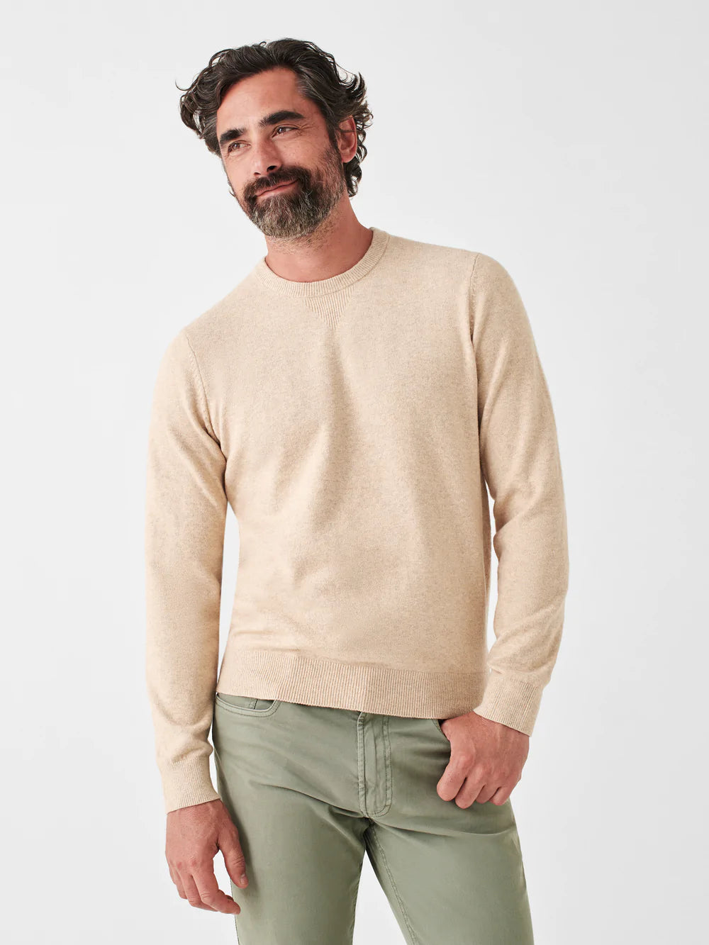 Faherty - Jackson Hole Crew Winter Kingston Boutique Sweater Wheat – Shooze 