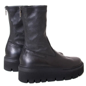 Lofina - Leather Platform Boot - Black