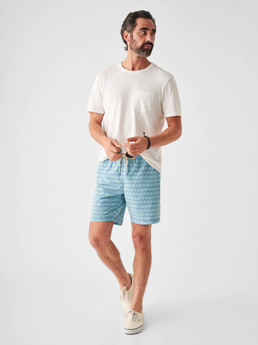 Faherty - Beacon Trunk - Teal Rolling Seas