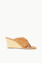Load image into Gallery viewer, STAUD - Dahlia Suede Wedge - Cashew/Natural Raffia
