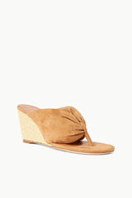 Load image into Gallery viewer, STAUD - Dahlia Suede Wedge - Cashew/Natural Raffia
