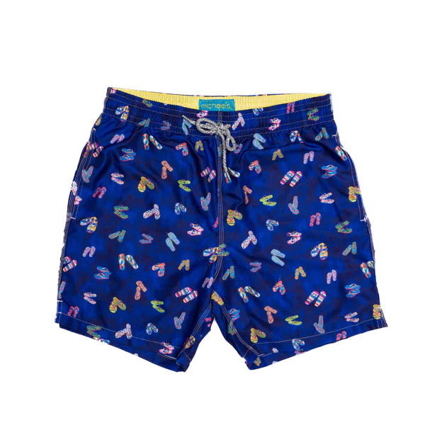 Michael's Swimwear - Boy's Flip Flops Swim Trunk - Navy Multicolor