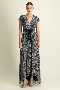 Monique Lhuillier - Short Long Sleeve Gown - Blue Bell Garden
