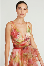 Load image into Gallery viewer, Theia - Faye A-Line Gown - Pink Imprinted Blooms
