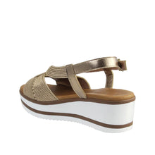 Load image into Gallery viewer, Ron White - Payton Wedge Sandal - Rose Gold
