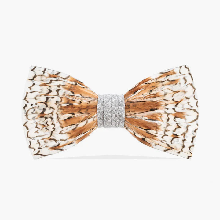 Brackish - Grey Bobwhite Bow Tie - Multicolor Quail Feathers – Shooze  Boutique Kingston