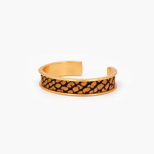 Load image into Gallery viewer, Brackish - New Dawn Thin Cuff Bracelet - Golden Pheasant Feathers
