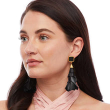 Load image into Gallery viewer, Brackish - Parades Statement Earring - Black Goose Feathers
