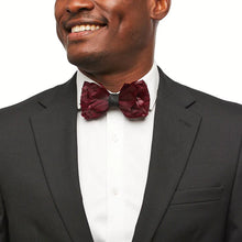 Load image into Gallery viewer, Brackish - Rosebud Bow Tie - Maroon Goose Feathers
