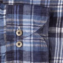 Load image into Gallery viewer, Stenströms- Checked Linen Shirt- Blue
